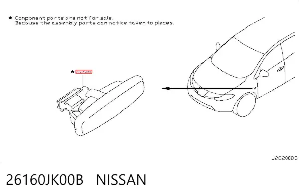 Luz intermitente de guardabarros 26160JK00B Nissan/Infiniti