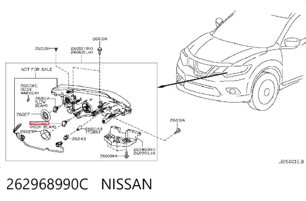 Lámpara halógena 262968990C Nissan/Infiniti