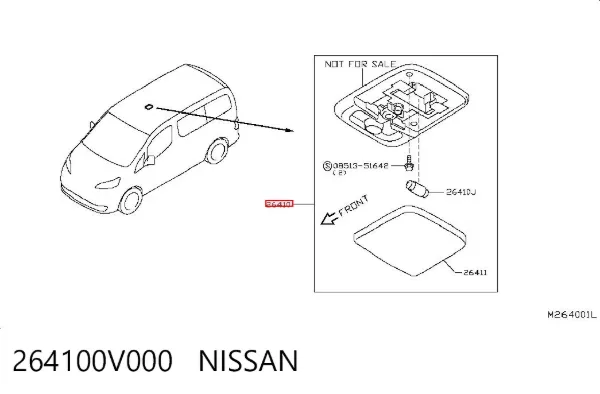 Luz interior trasera 264100V000 Nissan/Infiniti