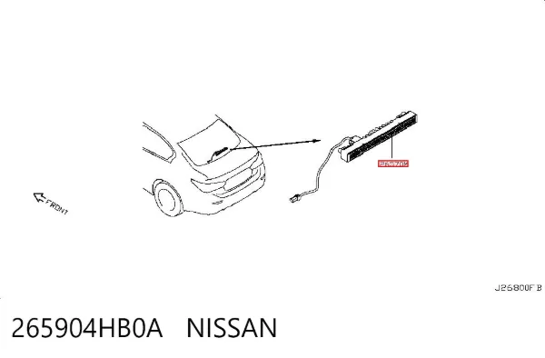 Tercera luz de freno Infiniti Q50 V37