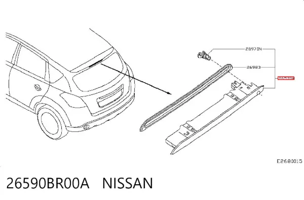 Tercera luz de freno 26590BR00A Nissan/Infiniti