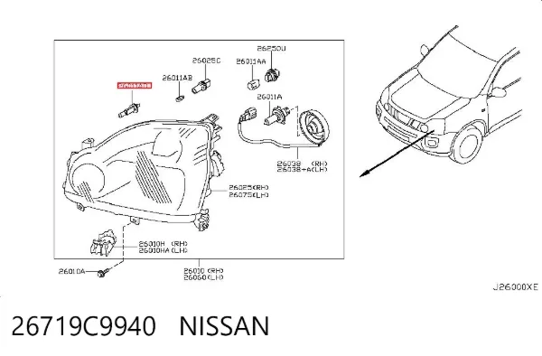 Lámpara halógena 26719C9940 Nissan/Infiniti