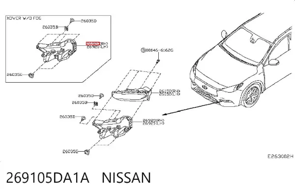 Soporte de umbral 269105DA1A Nissan/Infiniti