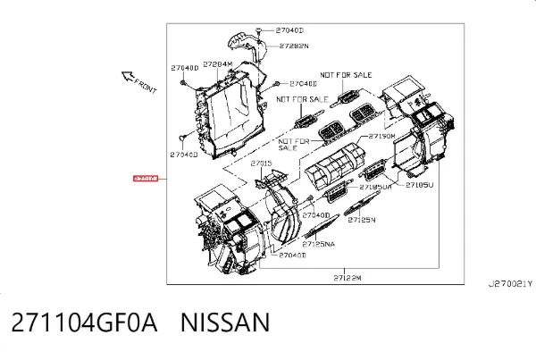 Caja de calefacción completa 271104GF0A Nissan/Infiniti