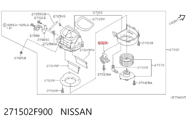 Resistencia de calefacción 271502F900 Nissan/Infiniti