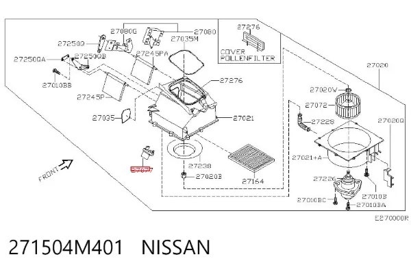 Resistencia de calefacción 271504M401 Nissan/Infiniti