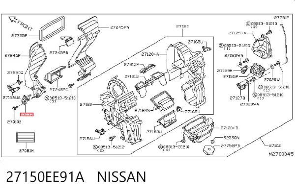 Resistencia de calefacción 27150EE91A Nissan/Infiniti