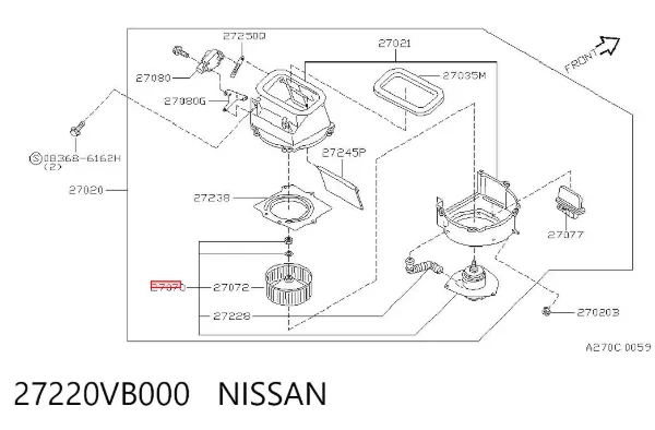 Ventilador habitáculo 27220VB000 Nissan/Infiniti