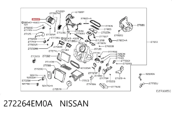 Ventilador habitáculo 272264EM0A Nissan/Infiniti