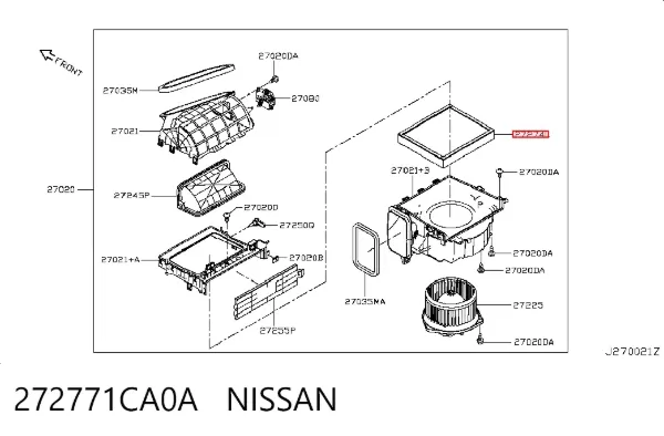 Filtro de habitáculo 272771CA0A Nissan/Infiniti