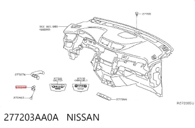 Sensor de temperatura del aire interior NISSAN 277203AA0A