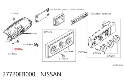 Sensor de temperatura del aire interior NISSAN 27720EB000