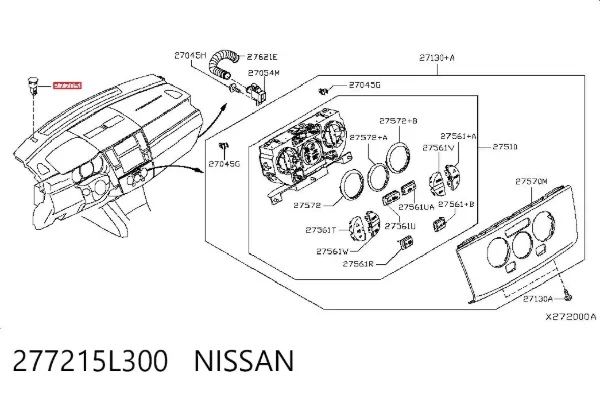 Sensor de luz interior 277215L300 Nissan/Infiniti