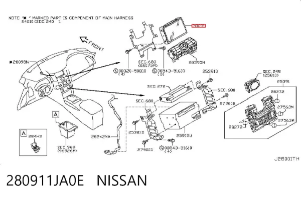 Pantalla 280911JA0E Nissan/Infiniti