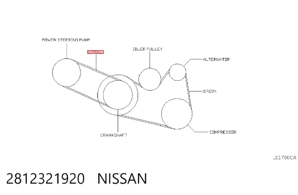 Correa de alternador 2812321920 Nissan/Infiniti