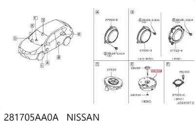 Subwoofer NISSAN 281705AA0A