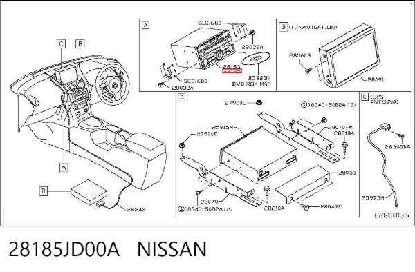 Radio 28185JD00A Nissan/Infiniti