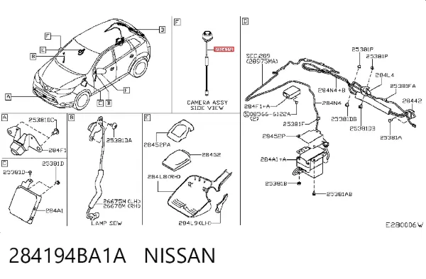 Cámara del sistema de visión 284194BA1A Nissan/Infiniti