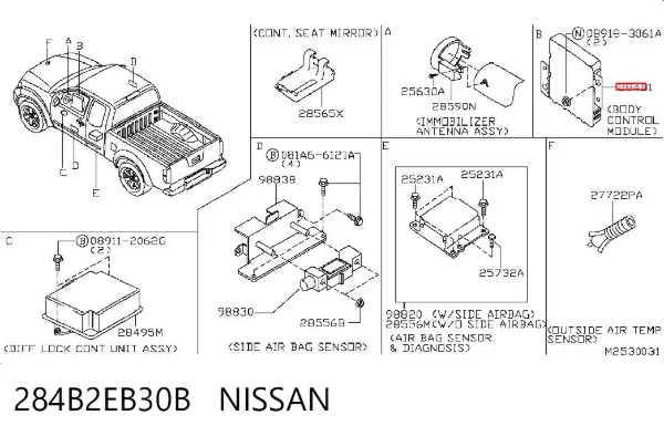 Módulo de confort 284B2EB30B Nissan/Infiniti
