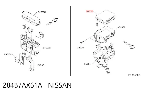 Caja de fusibles 284B7AX61A Nissan/Infiniti
