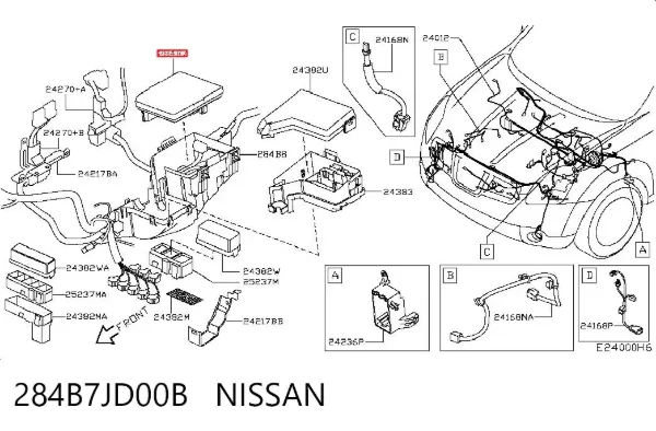 Caja de fusibles 284B7JD00B Nissan/Infiniti