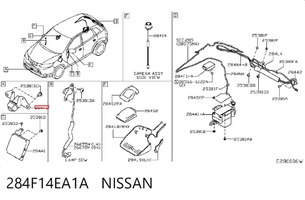 Cámara del sistema de visión 284F14EA1A Nissan/Infiniti