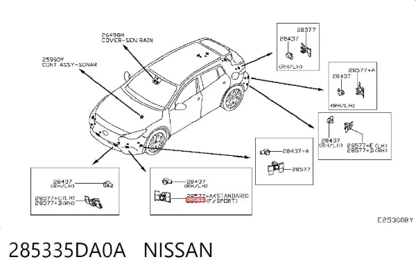 Tapón del suelo de la carrocería 285335DA0A Nissan/Infiniti