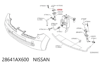 Boquilla del lavador de faros delanteros NISSAN 28641AX600