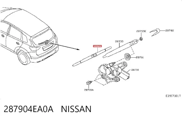 Limpiaparabrisas traseros 287904EA0A Nissan/Infiniti