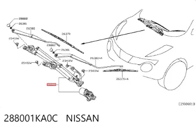 Trapezio del limpiaparabrisas NISSAN 288001KA0C