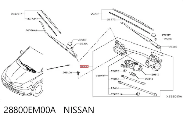 Varilla de limpiaparabrisas Nissan Tiida C11X