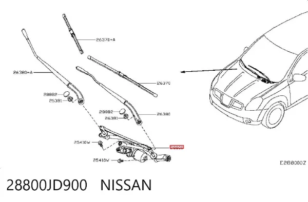 Varilla de limpiaparabrisas 28800JD900 Nissan/Infiniti