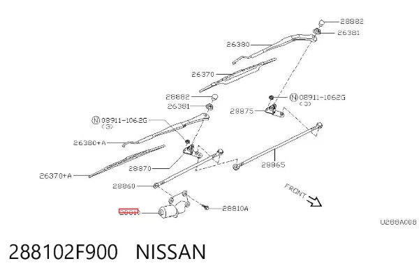 Motor limpiaparabrisas 288102F900 Nissan/Infiniti
