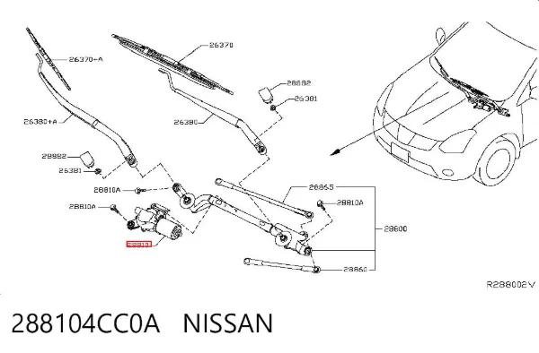 Motor limpiaparabrisas 288104CC0A Nissan/Infiniti