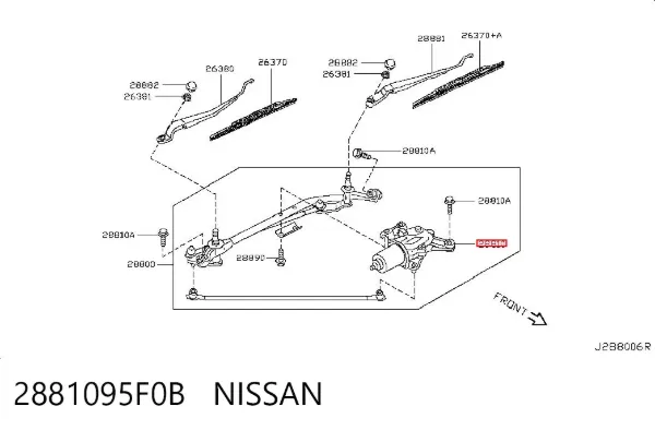 Motor limpiaparabrisas 2881095F0B Nissan/Infiniti
