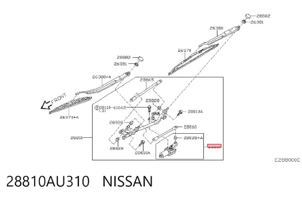 Motor limpiaparabrisas 28810AU310 Nissan/Infiniti