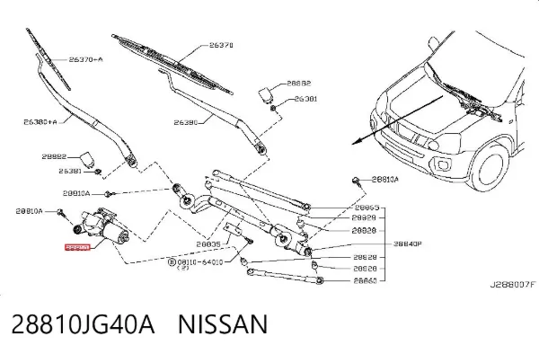 Motor limpiaparabrisas 28810JG40A Nissan/Infiniti