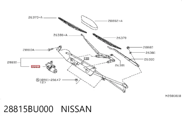 Motor limpiaparabrisas 28815BU000 Nissan/Infiniti