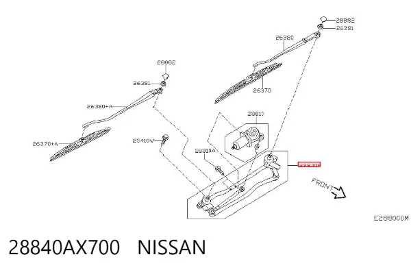 Varilla de limpiaparabrisas 28840AX700 Nissan/Infiniti