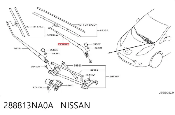 Brazo del limpiaparabrisas 288813NA0A Nissan/Infiniti