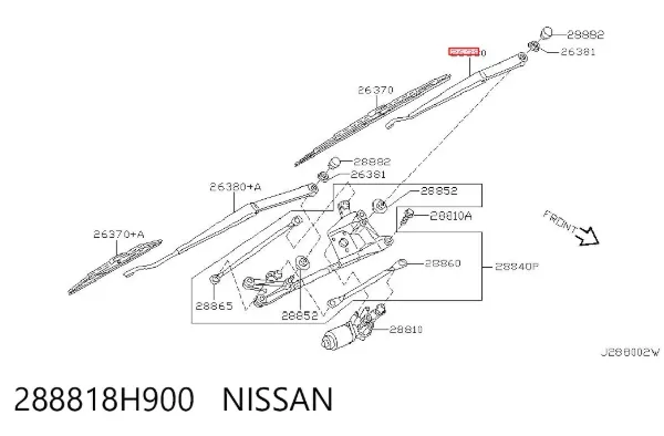 Brazo del limpiaparabrisas 288818H900 Nissan/Infiniti
