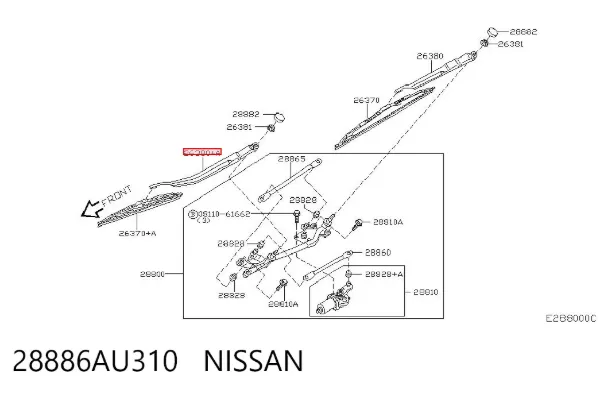 Brazo del limpiaparabrisas Nissan Primera WP12