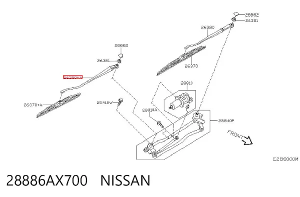 Brazo del limpiaparabrisas Nissan Micra K12