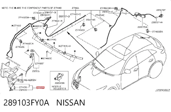 Depósito de limpiaparabrisas 289103FY0A Nissan/Infiniti
