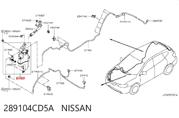 Depósito de limpiaparabrisas 289104CD5A Nissan/Infiniti