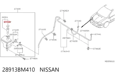 Tapa del depósito del limpiaparabrisas NISSAN 28913BM410