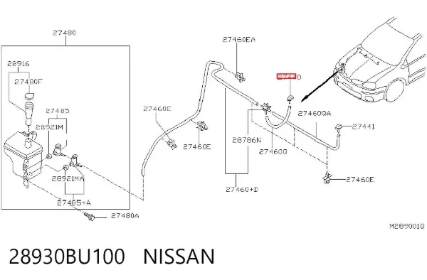 Boquilla del lavaparabrisas 28930BU100 Nissan/Infiniti