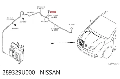 Boquilla del lavador de faros delanteros NISSAN 289329U000