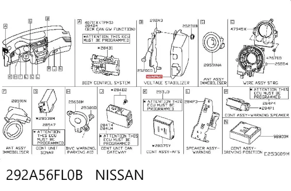 Módulo de control de cámara 292A56FL0B Nissan/Infiniti