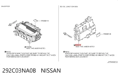 Convertidor de corriente continua NISSAN 292C03NA0B